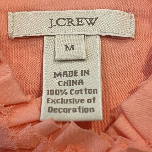 J. CREW Women's Peach Button Down Shirt Blouse Long Sleeve Size M - Picture 7 of 8